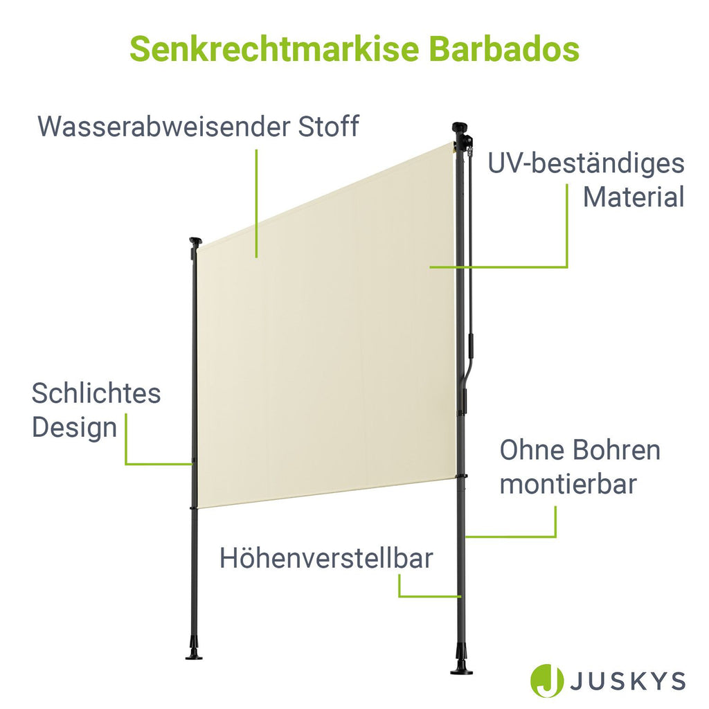 Balkonmarkise, grau für Garten und Balkon – Detailansicht 45
