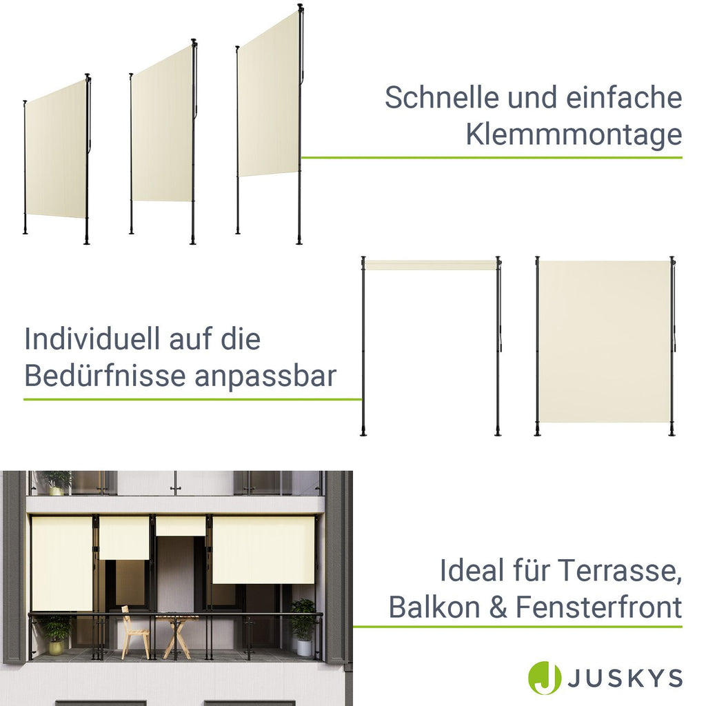 Balkonmarkise, grau für Garten und Balkon – Detailansicht 46