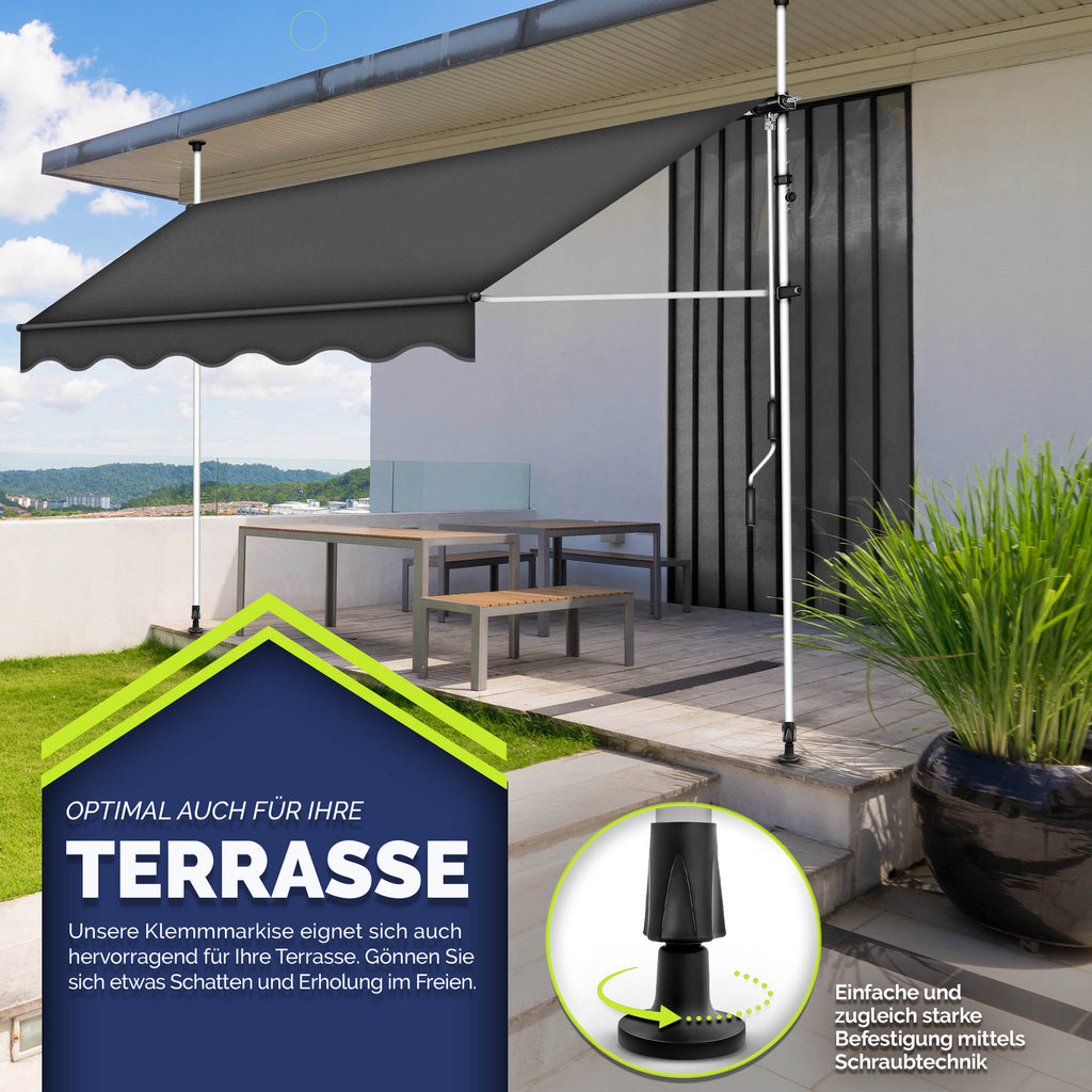Balkonmarkise, Hellgrau für Garten und Balkon – Detailansicht 43