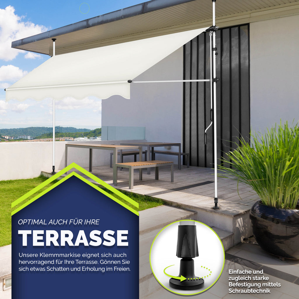Balkonmarkise, Hellgrau für Garten und Balkon – Detailansicht 62