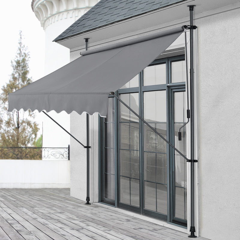 Balkonmarkise, Mittelgrau für Garten und Balkon – Detailansicht 36