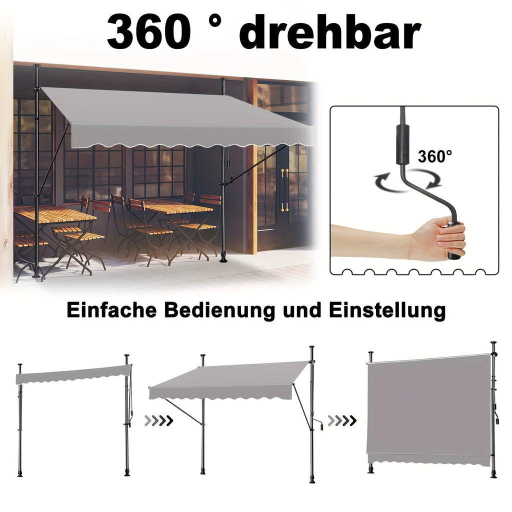 Balkonmarkise, verstellbar für Garten und Balkon – Detailansicht 7