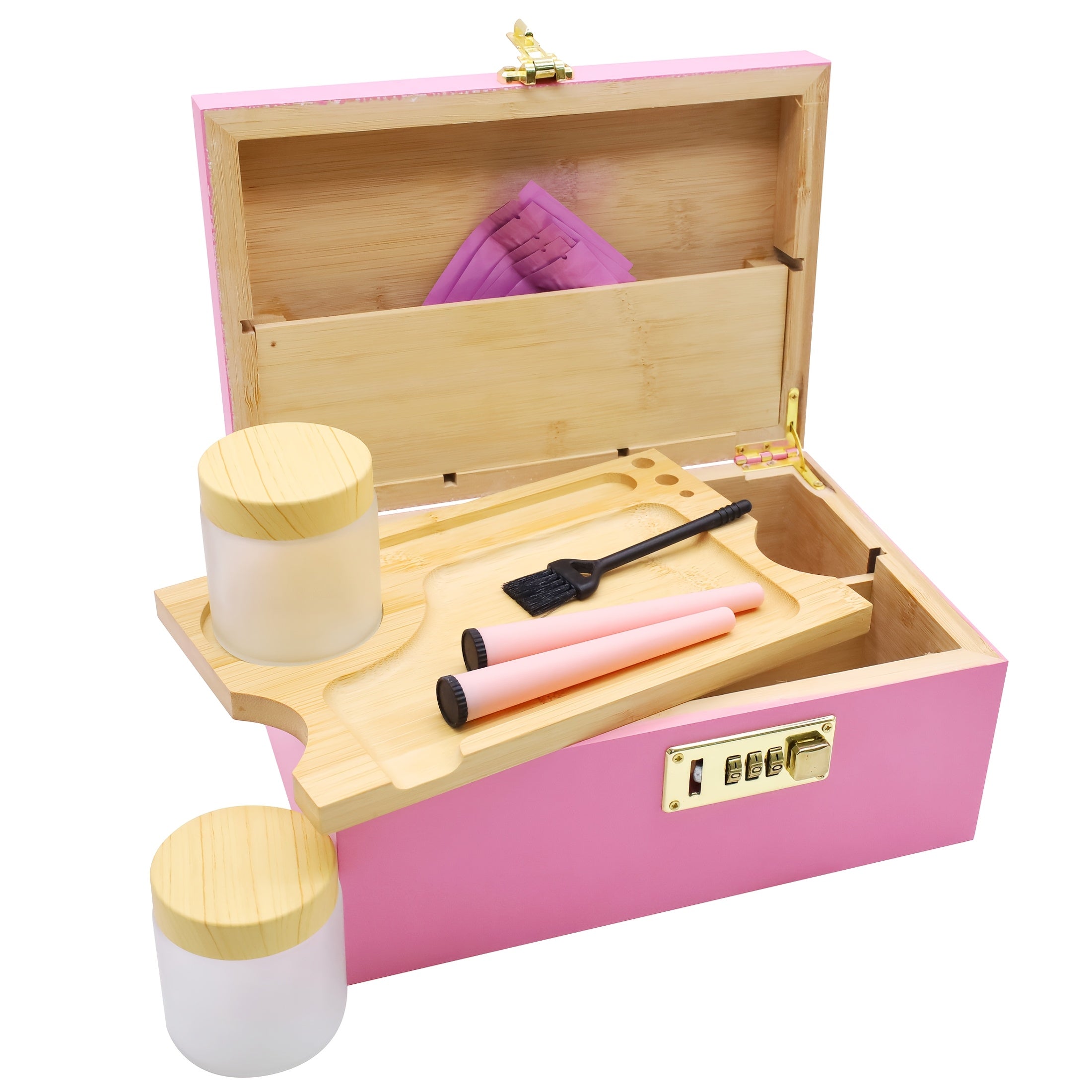 Bambus-Aufbewahrungsbox, Holz für Raucher und Alltag – Detailansicht 6