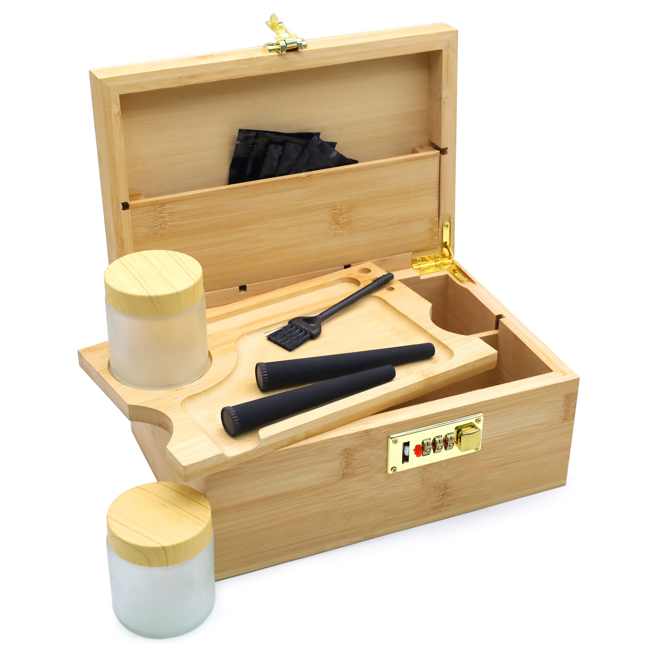 Bambus-Aufbewahrungsbox, Holz für Raucher und Alltag – Detailansicht 8