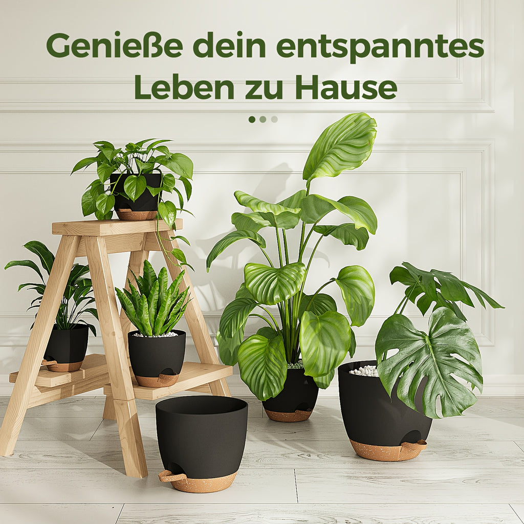 Bamworld Kunststoff-Blumentöpfe, 20,3 cm für Garten und Terrasse – Detailansicht 5