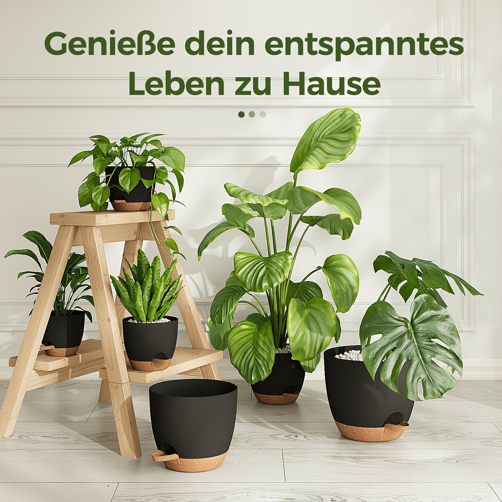 Bamworld Kunststoff-Blumentöpfe, 20,3 cm für Garten und Terrasse – Detailansicht 5