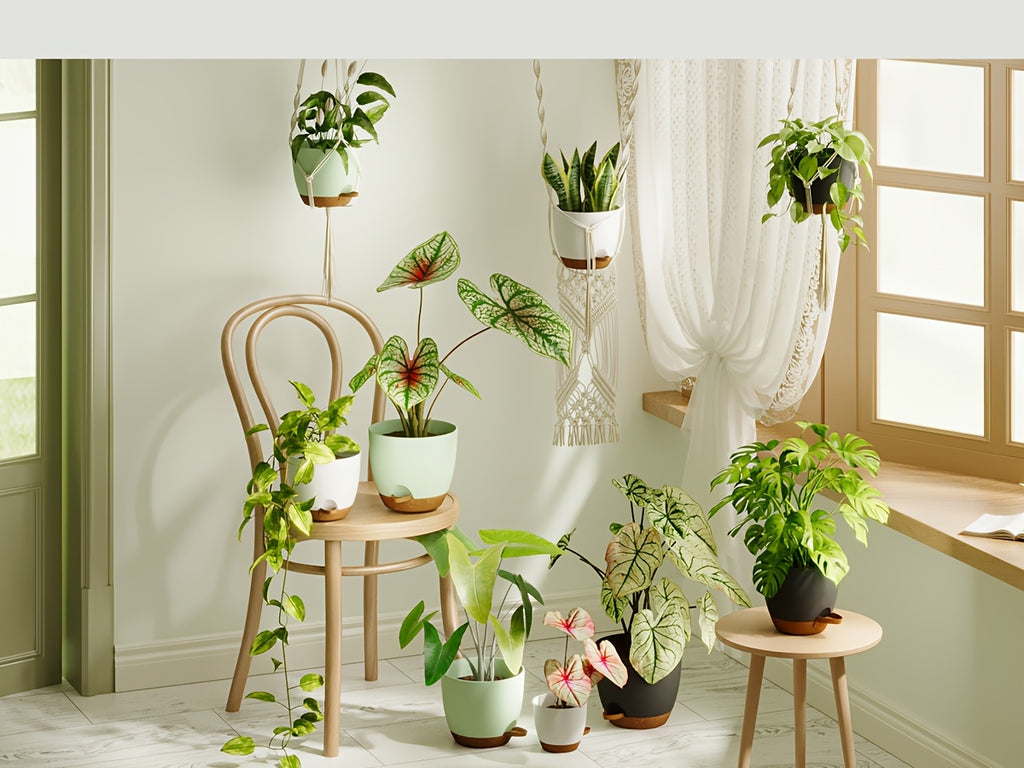 Bamworld Kunststoff-Blumentöpfe, 20,3 cm für Garten und Terrasse – Detailansicht 9