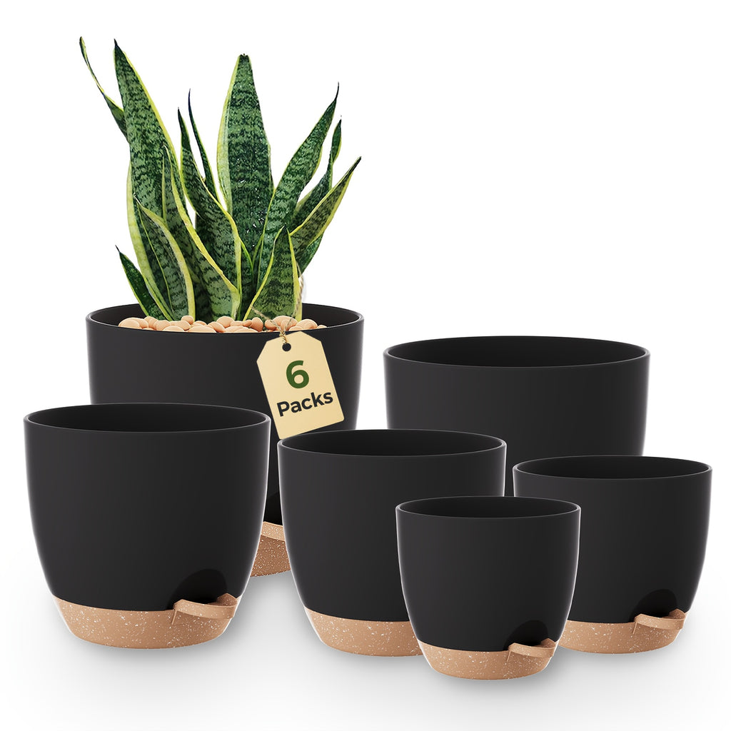 Bamworld Kunststoff-Blumentöpfe, 20,3 cm für Garten und Terrasse – Detailansicht 11