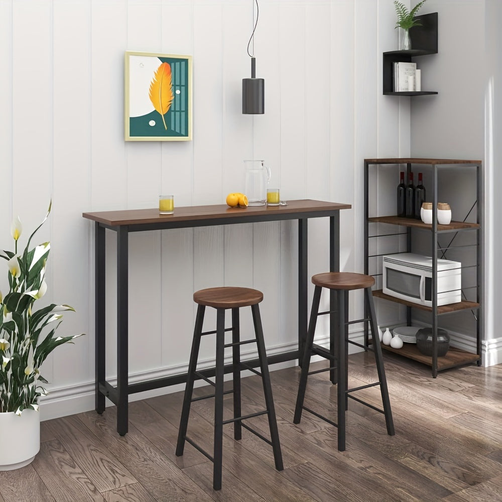 Barhocker, Dunkle Holzfarbe für Wohnbereich und Alltag – Detailansicht 10