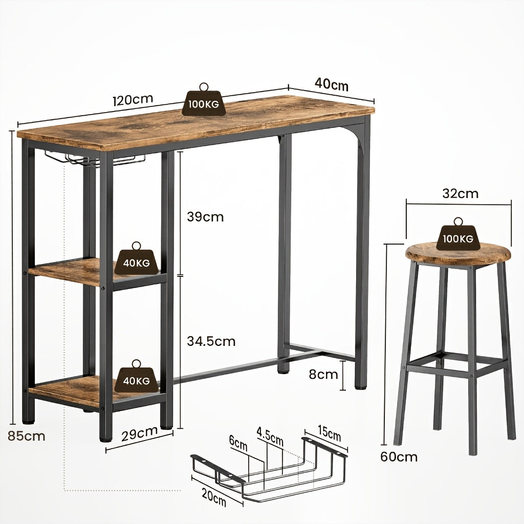 Barhocker, Retro-Braun für Wohnbereich und Alltag – Detailansicht 5