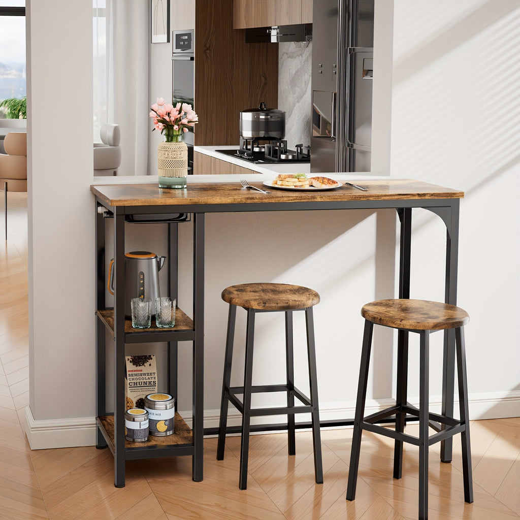 Barhocker, Retro-Braun für Wohnbereich und Alltag – Detailansicht 12