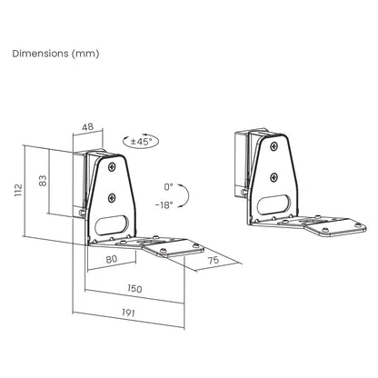 Sonos ERA 300 Wandhalterung mit Maclean-Verstellungsmechanismus MC-996