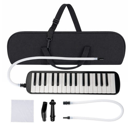 32-Klavier-Professionelle Sopran-Melodica-Blaspfeife mit weichen Röhren & Mundstücken – Tragbares Luftklavier-Keyboard geeignet für Reisen, für alle Könnerstufen, inklusive Tragetasche (ohne Karton)