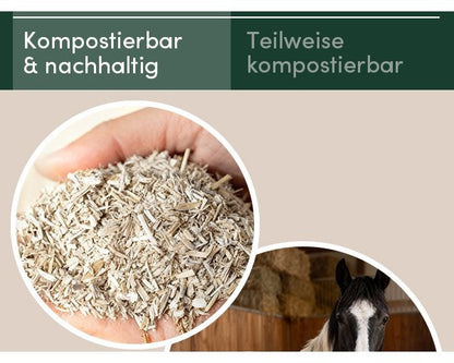 napfpower® Hanfeinstreu 14 kg für Hühner, Kleintiere & Pferde | staubarmes Hanfstreu für Hühner & Kleintiere | extrem saugfähiges & kompostierbares Hanf Einstreu für Tierställe