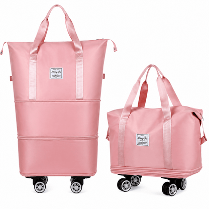 1 Stk. faltbare Reisetasche mit Rädern und großem Fassungsvermögen, erweiterbare Handgepäck-Tragetasche, leichte Gepäcktasche für Reisen, Umzug & den täglichen Gebrauch