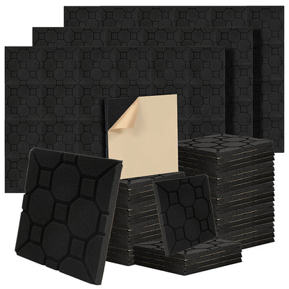 24/48/72 Stück Akustikpaneele, 30x30x2,5 cm, 3D Schallschutz-Schaumstoff-Wandfliesen, Schallabsorber-Schaumstoff, selbstklebende Studio-Schallabsorber für Echokompensation in Homeoffice, Podcast-Studio, Schallschutz-Schaumstoff
