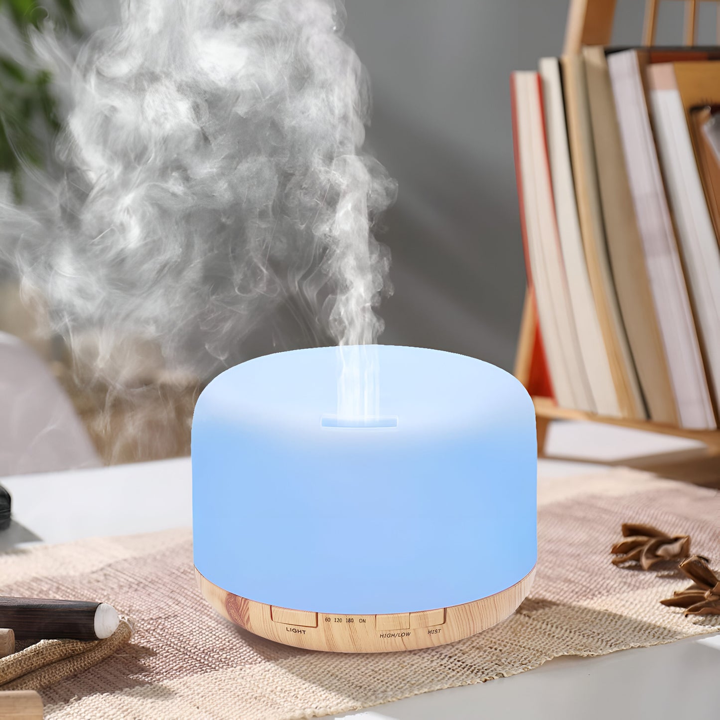 RETOO E580-1 Luftbefeuchter, Ätherisches Öl Diffusor mit Aromatherapie, RGB LED Nachtlicht mit 7 Farben, 500ml Fassungsvermögen, Ultraschall mit Kaltnebel-Funktion, Automatische Abschaltung, Timer, Fernbedienung, Leiser Betrieb <30dB, Kompaktes Design, fü