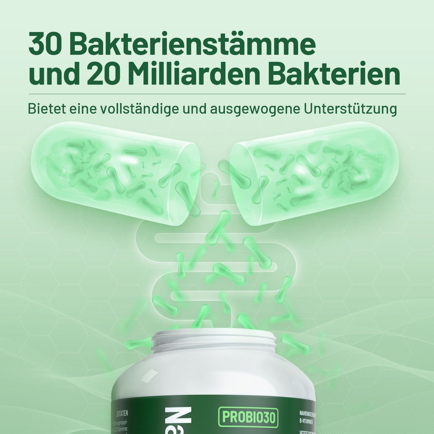 Probio PLUS Kulturen Komplex - 180 KAPSELN mit 30 Bakterienstämme, 20 Mrd KbE/Tagesdosis, Magensaftresistent& Vegan, mit Lactobacillus & Bifidobakterien, 3 Monate, Intestinal Flora
