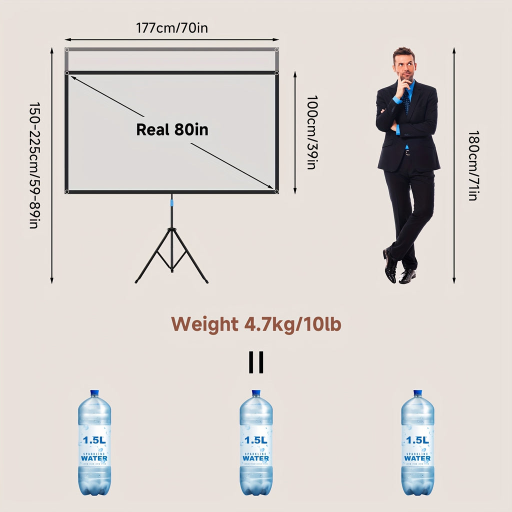 Beamerprojektorleinwand, 203,2 cm für Büro und Homeoffice – Detailansicht 2