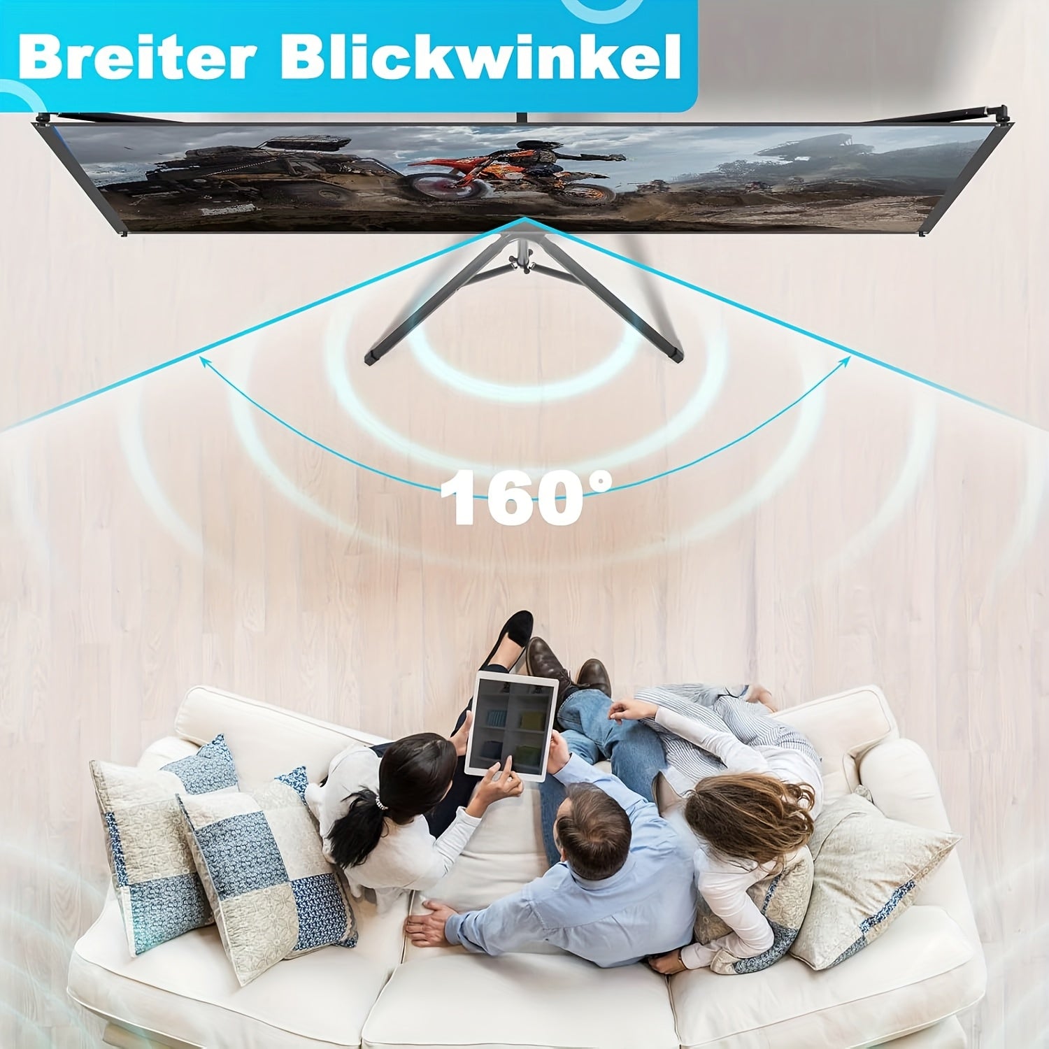 Beamerprojektorleinwand, 203,2 cm für Büro und Homeoffice – Detailansicht 4