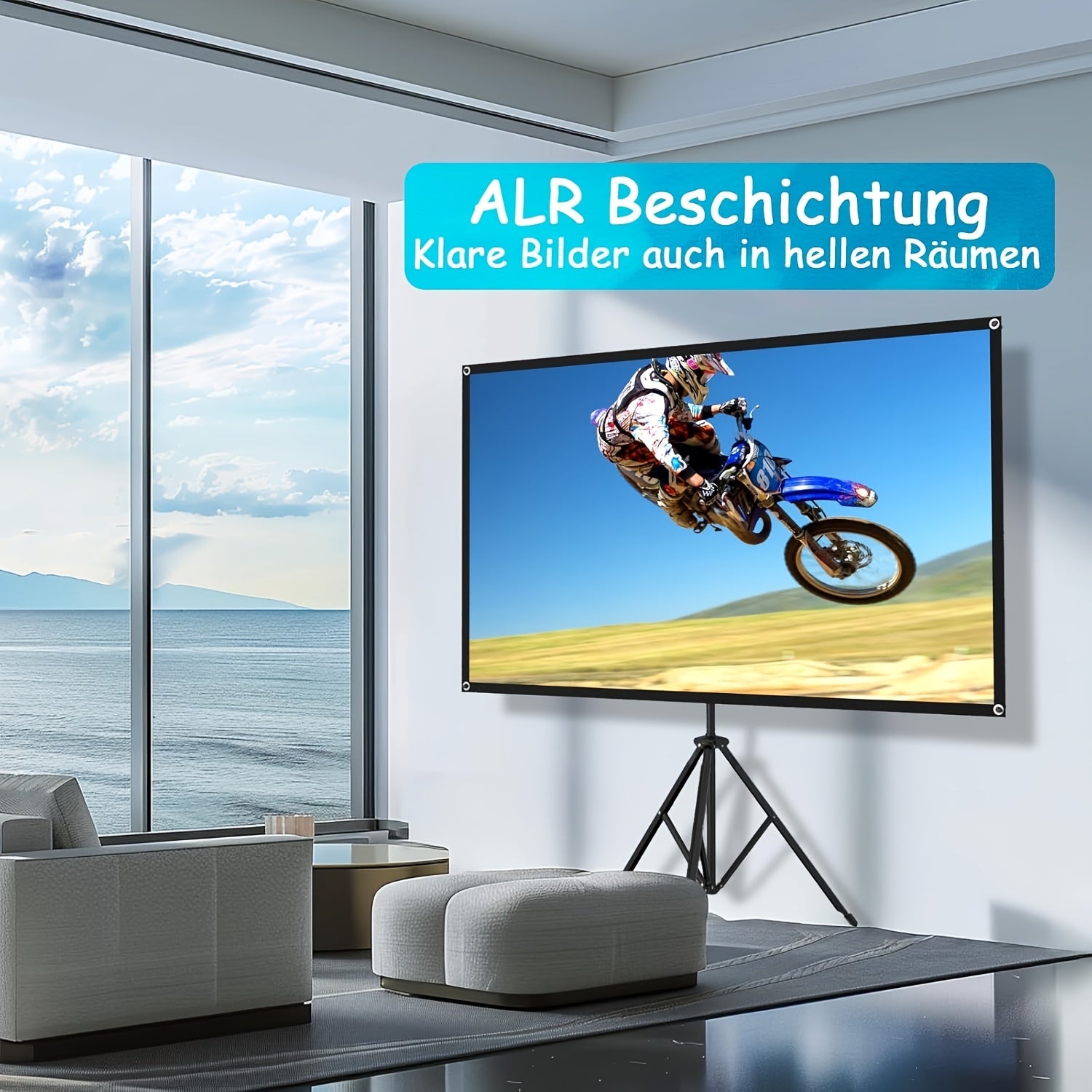 Beamerprojektorleinwand, 203,2 cm für Büro und Homeoffice – Detailansicht 5