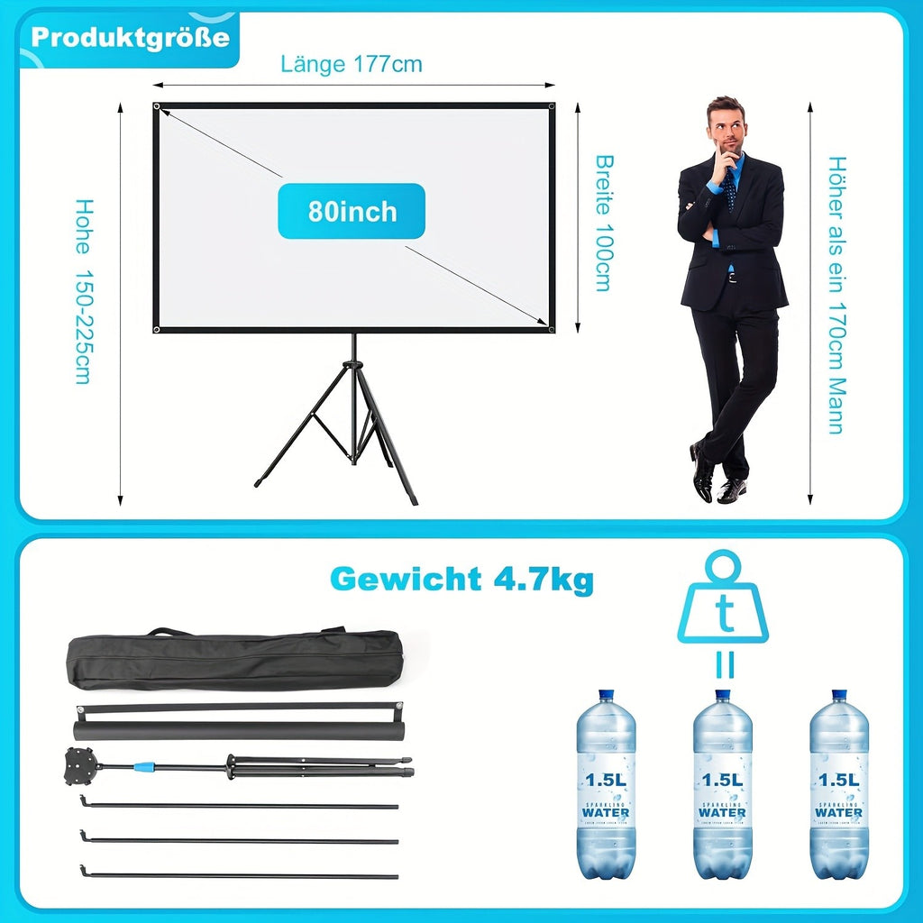 Beamerprojektorleinwand, 203,2 cm für Büro und Homeoffice – Detailansicht 14