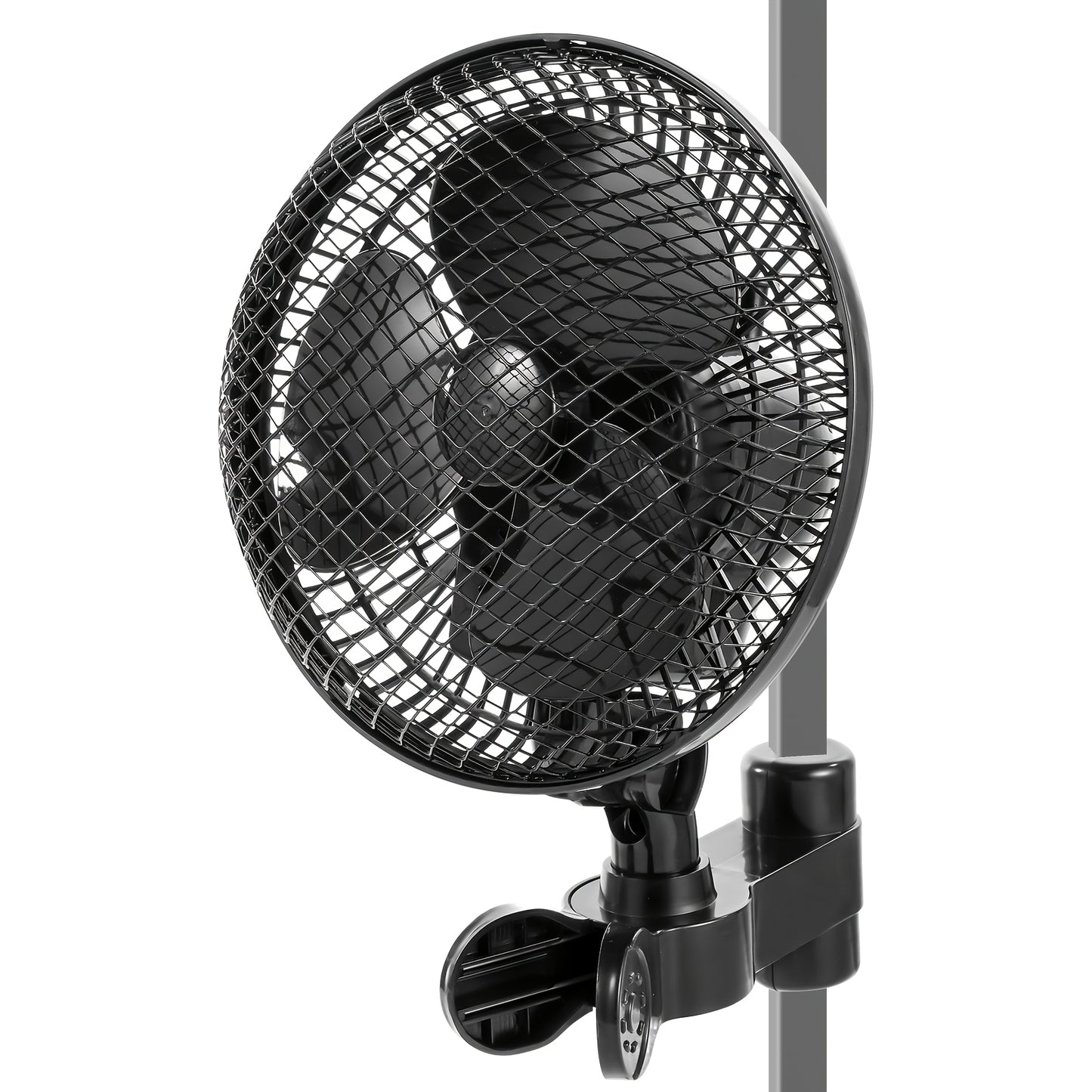 Gewächshaus Ventilator Klemmventilator Pflanzlager Zelt Multi-Geschwindigkeit Automatischer Drehventilator Schwarz