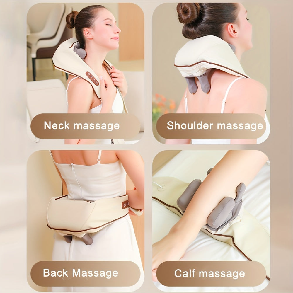 Beiger Nackenmassagegerät, Schwarzer Nackenmassagegerät für Büro und Homeoffice – Detailansicht 5