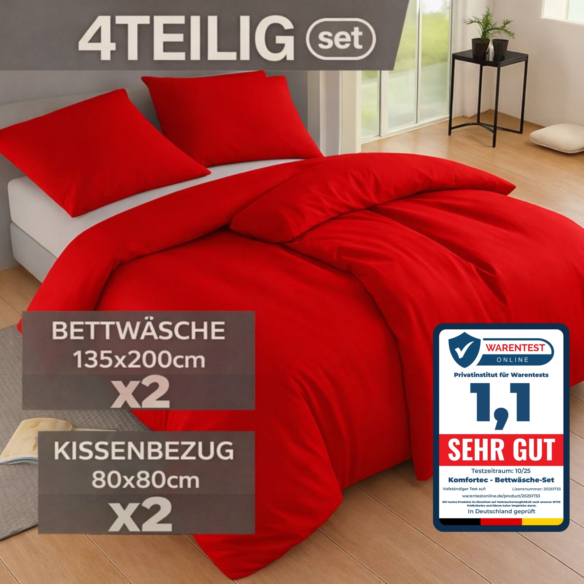 Bettbezug-Set, 155 cm * 200 cm für Bett und Schlafzimmer – Detailansicht 18