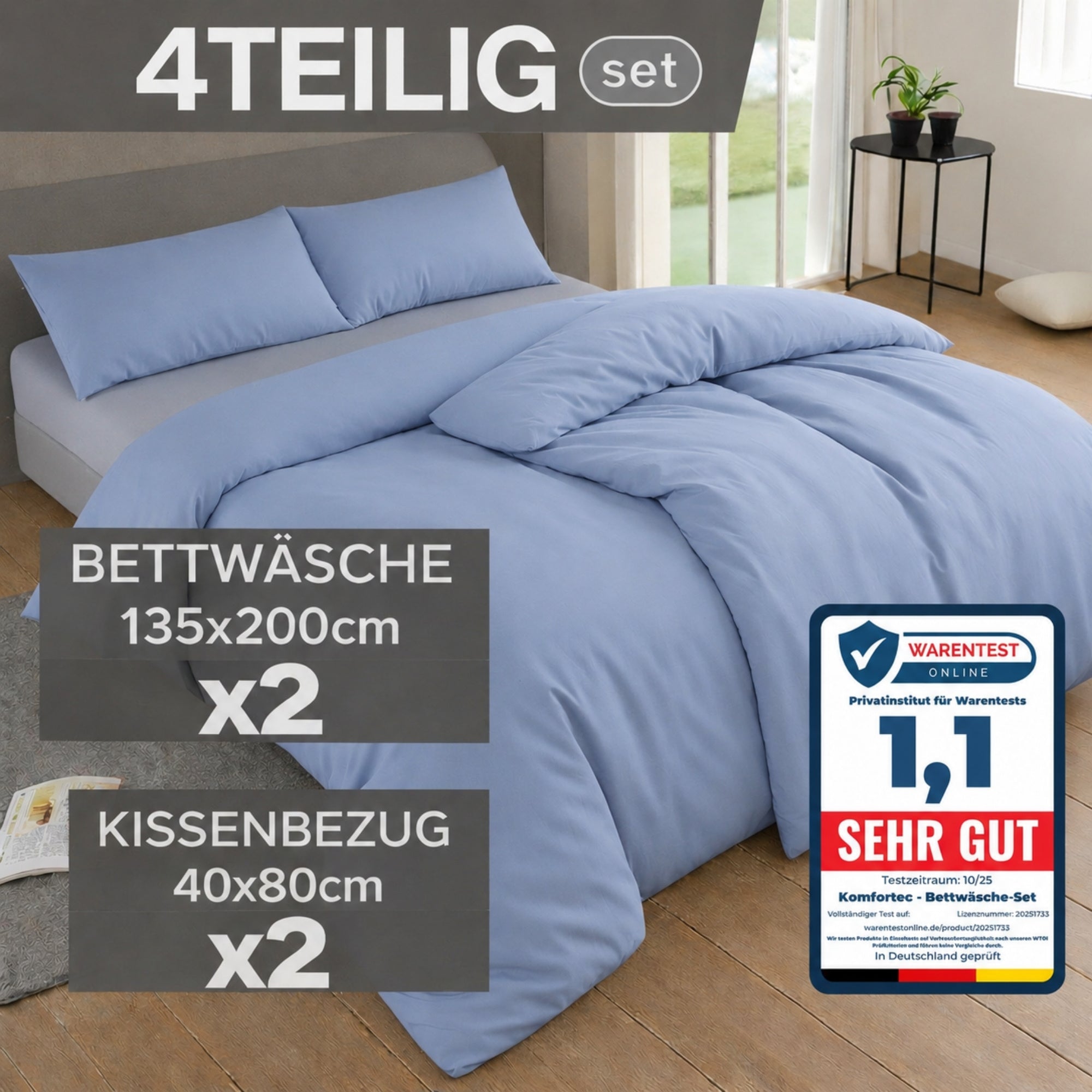 Bettbezug-Set, 155 cm * 200 cm für Bett und Schlafzimmer – Detailansicht 32