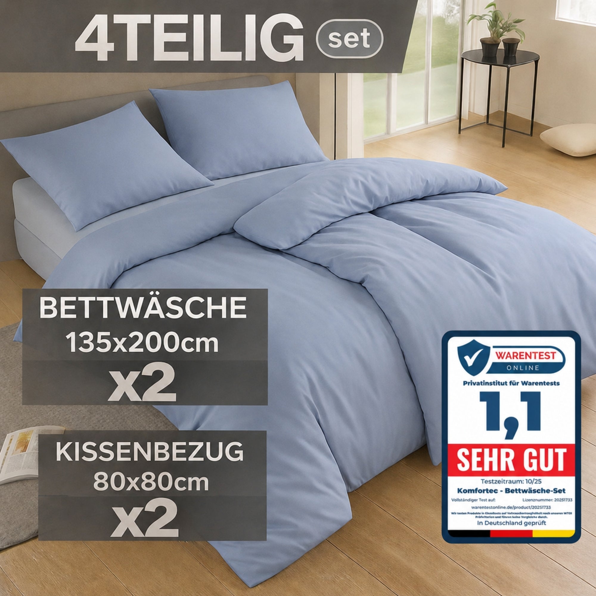 Bettbezug-Set, 155 cm * 200 cm für Bett und Schlafzimmer – Detailansicht 37