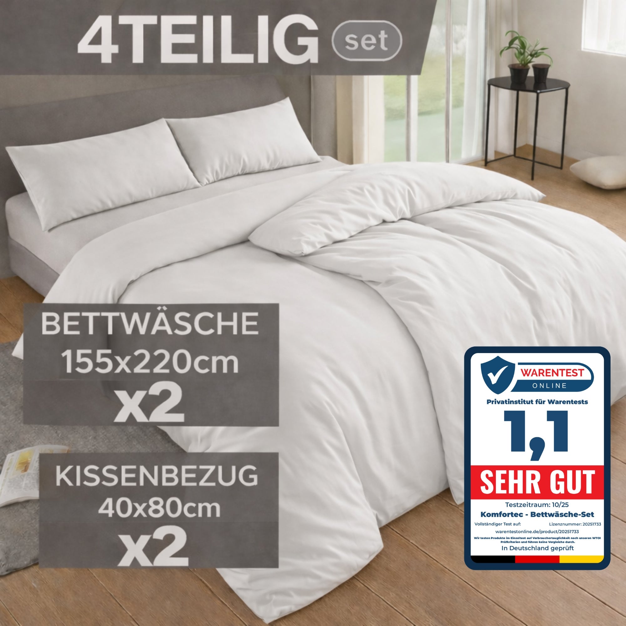 Bettbezug-Set, 155 cm * 200 cm für Bett und Schlafzimmer – Detailansicht 42