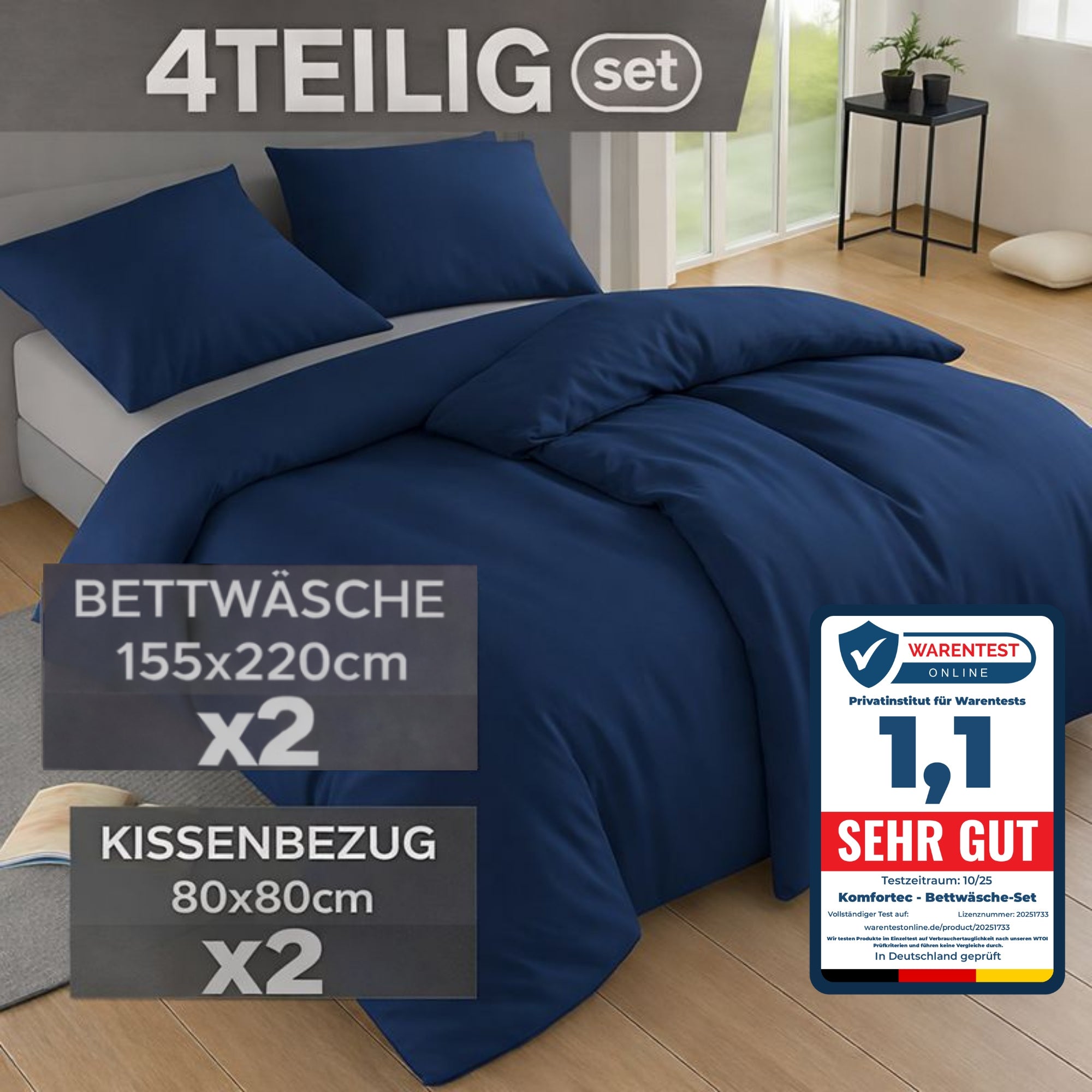 Bettbezug-Set, 155 cm * 200 cm für Bett und Schlafzimmer – Detailansicht 44