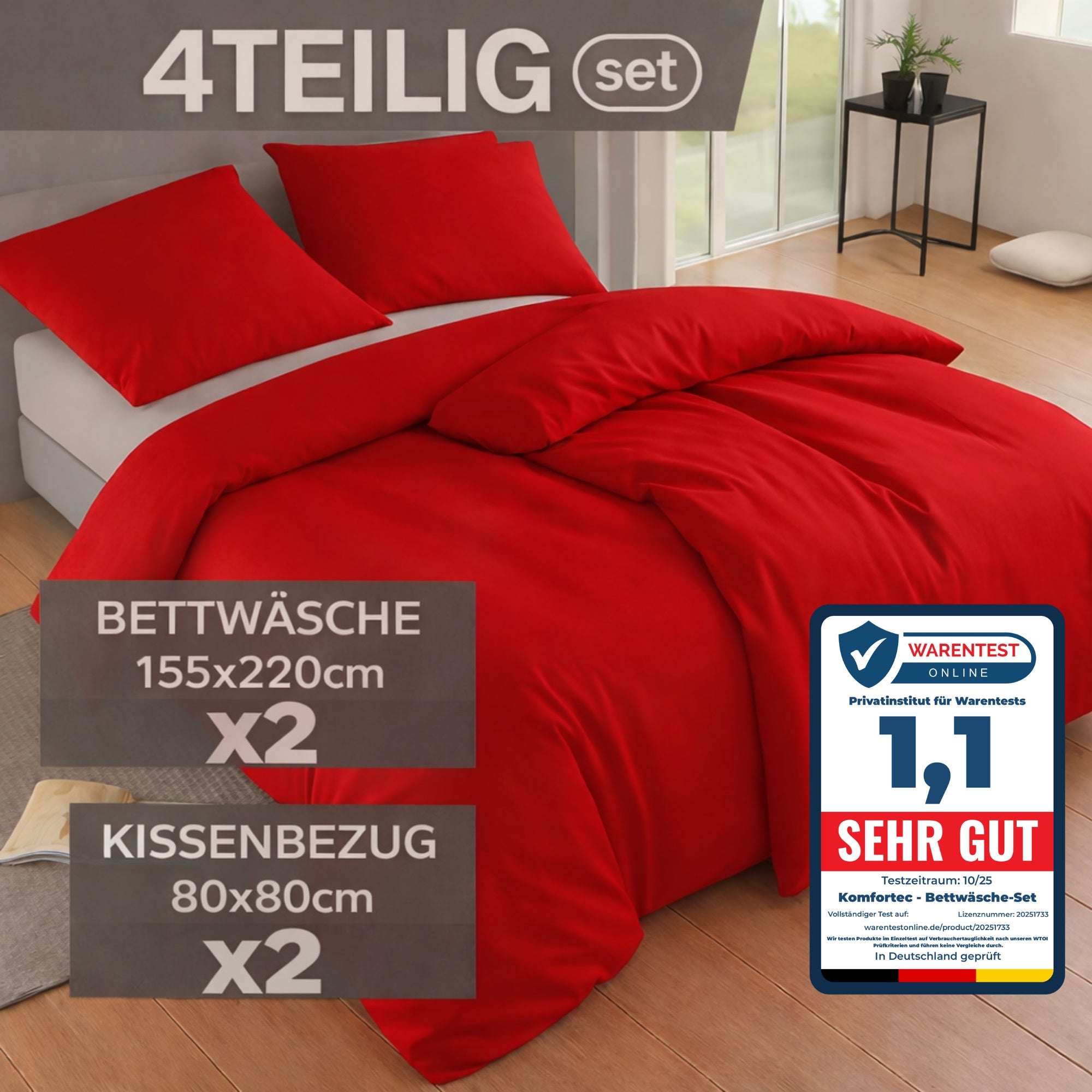 Bettbezug-Set, 155 cm * 200 cm für Bett und Schlafzimmer – Detailansicht 46