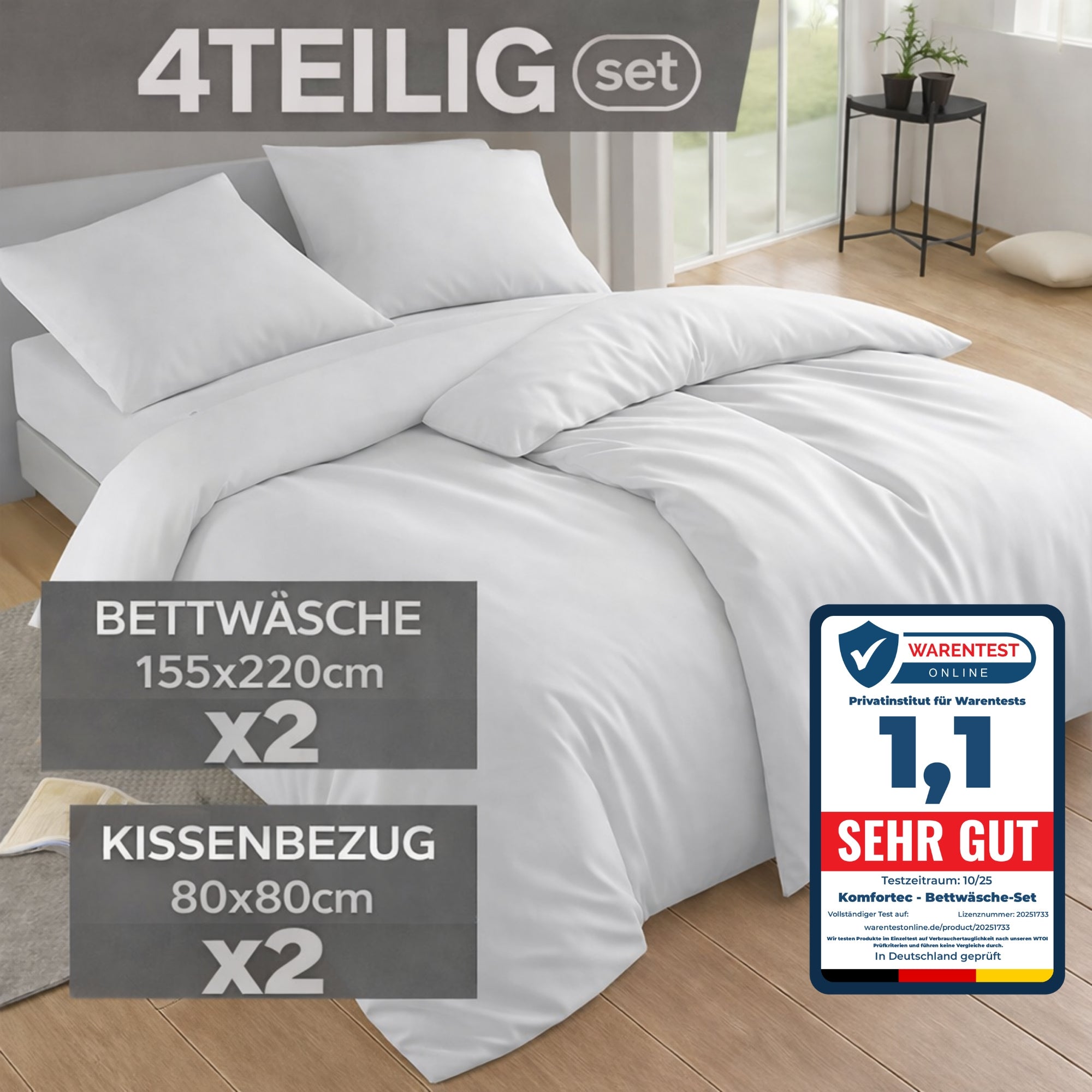 Bettbezug-Set, 155 cm * 200 cm für Bett und Schlafzimmer – Detailansicht 48