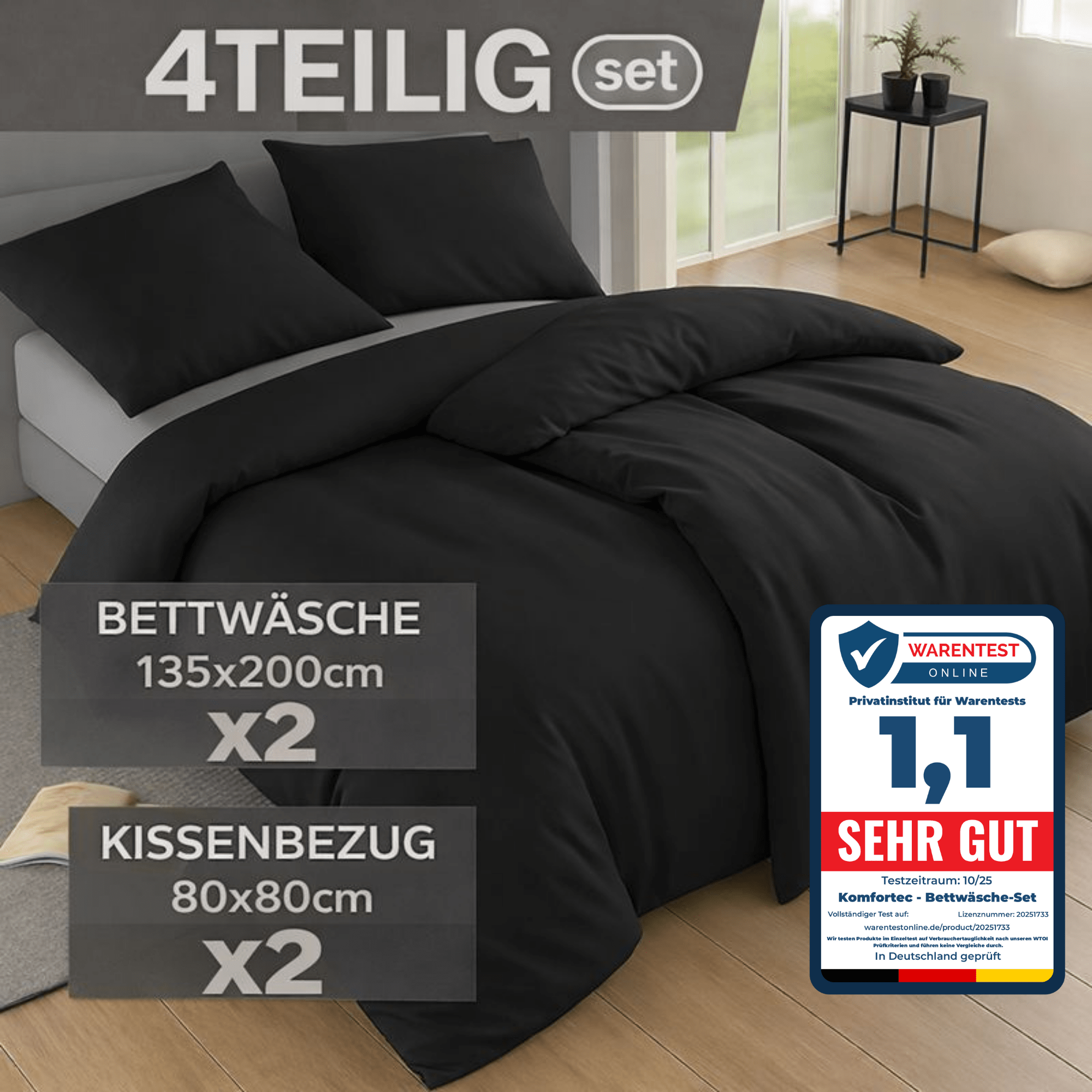 Bettbezug-Set, 220 cm * 200 cm für Schlafzimmer – Detailansicht 10
