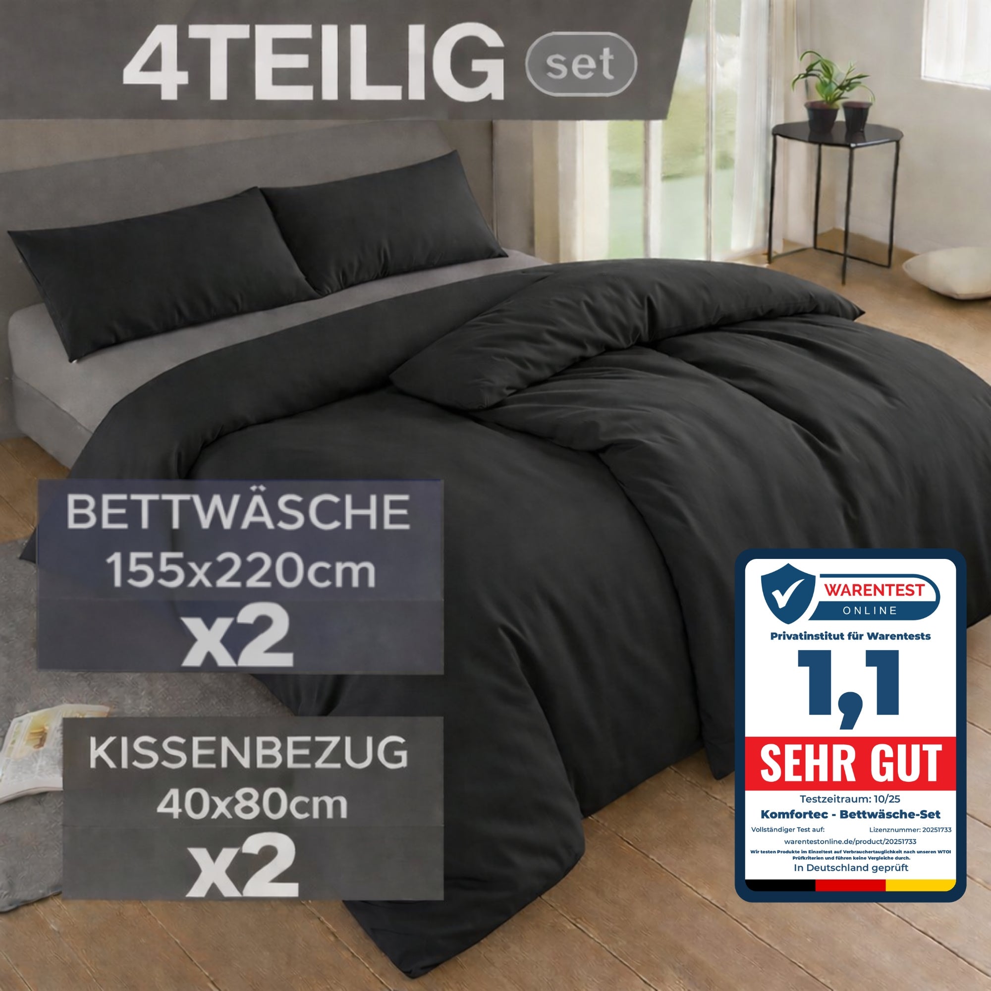 Bettbezug-Set, 220 cm * 200 cm für Schlafzimmer – Detailansicht 22