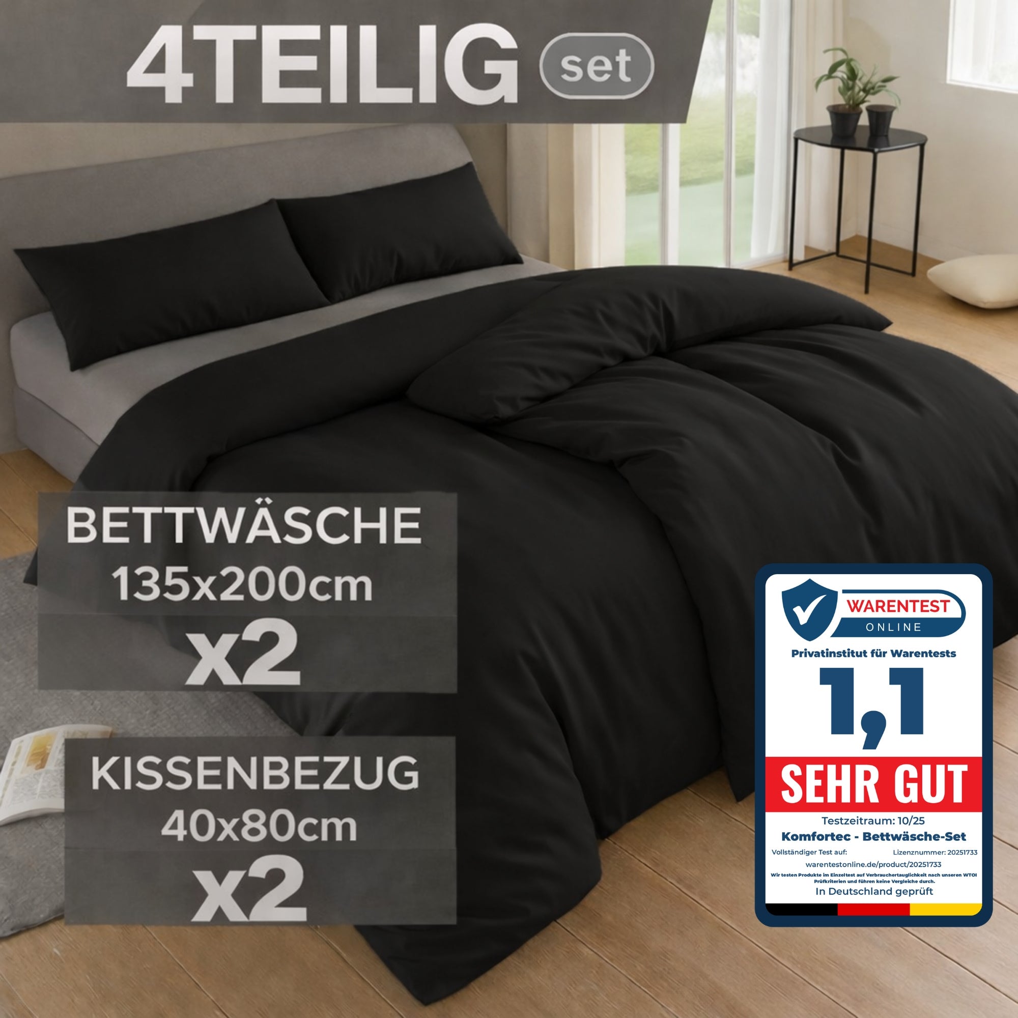 Bettbezug-Set, 220 cm * 200 cm für Schlafzimmer – Detailansicht 24