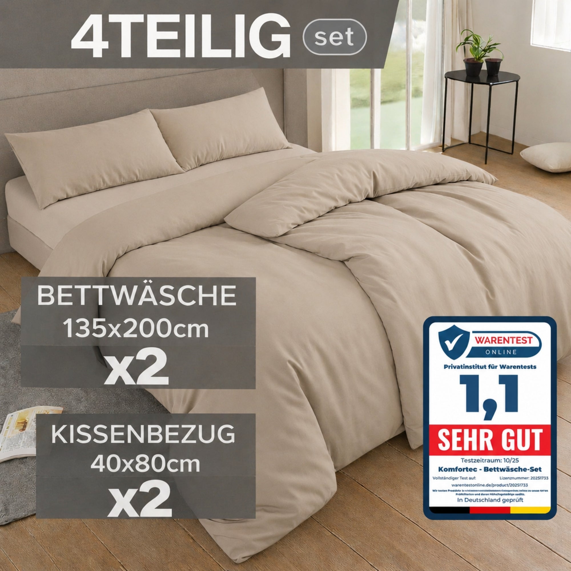Bettbezug-Set, 220 cm * 200 cm für Schlafzimmer – Detailansicht 29