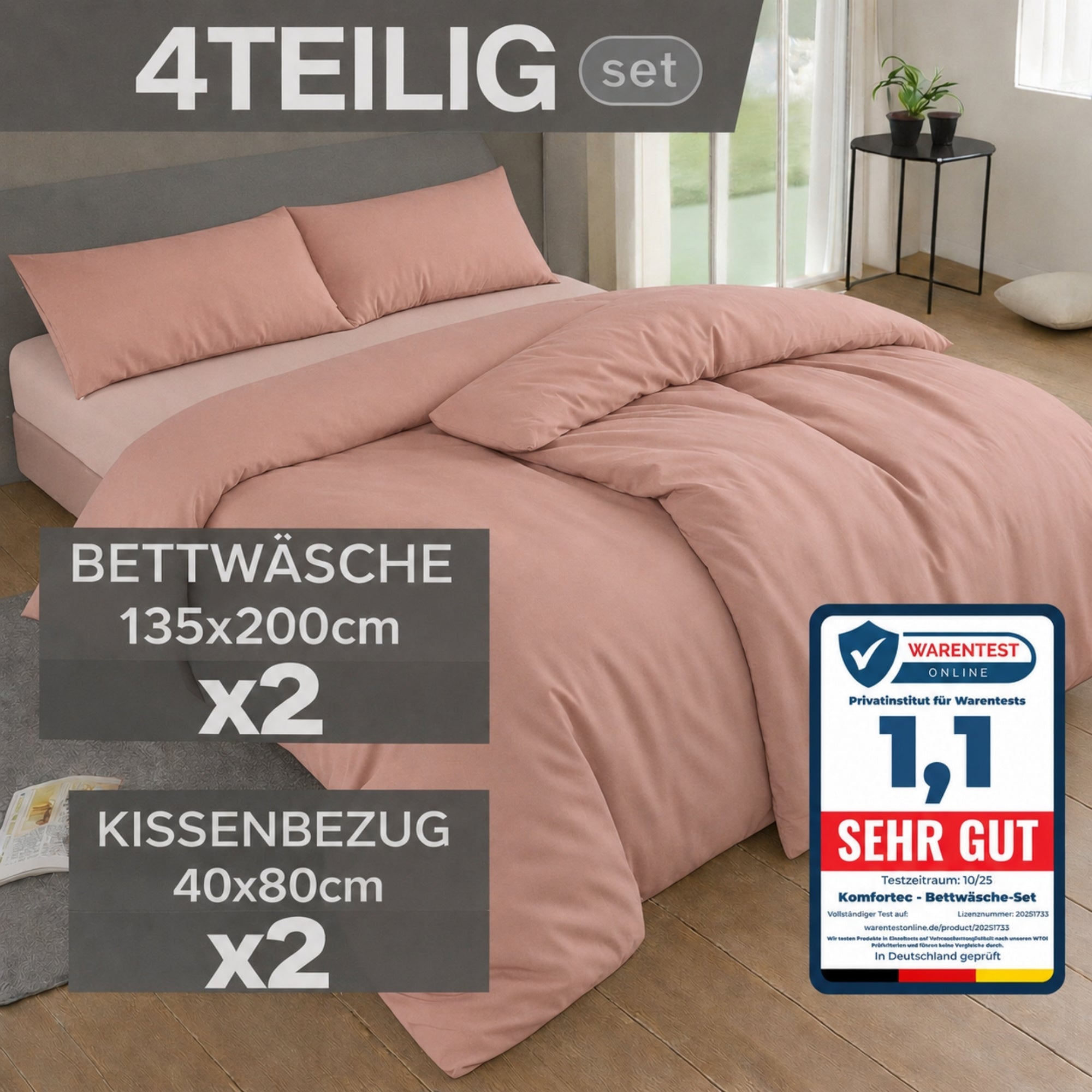 Bettbezug-Set, 220 cm * 200 cm für Schlafzimmer – Detailansicht 34