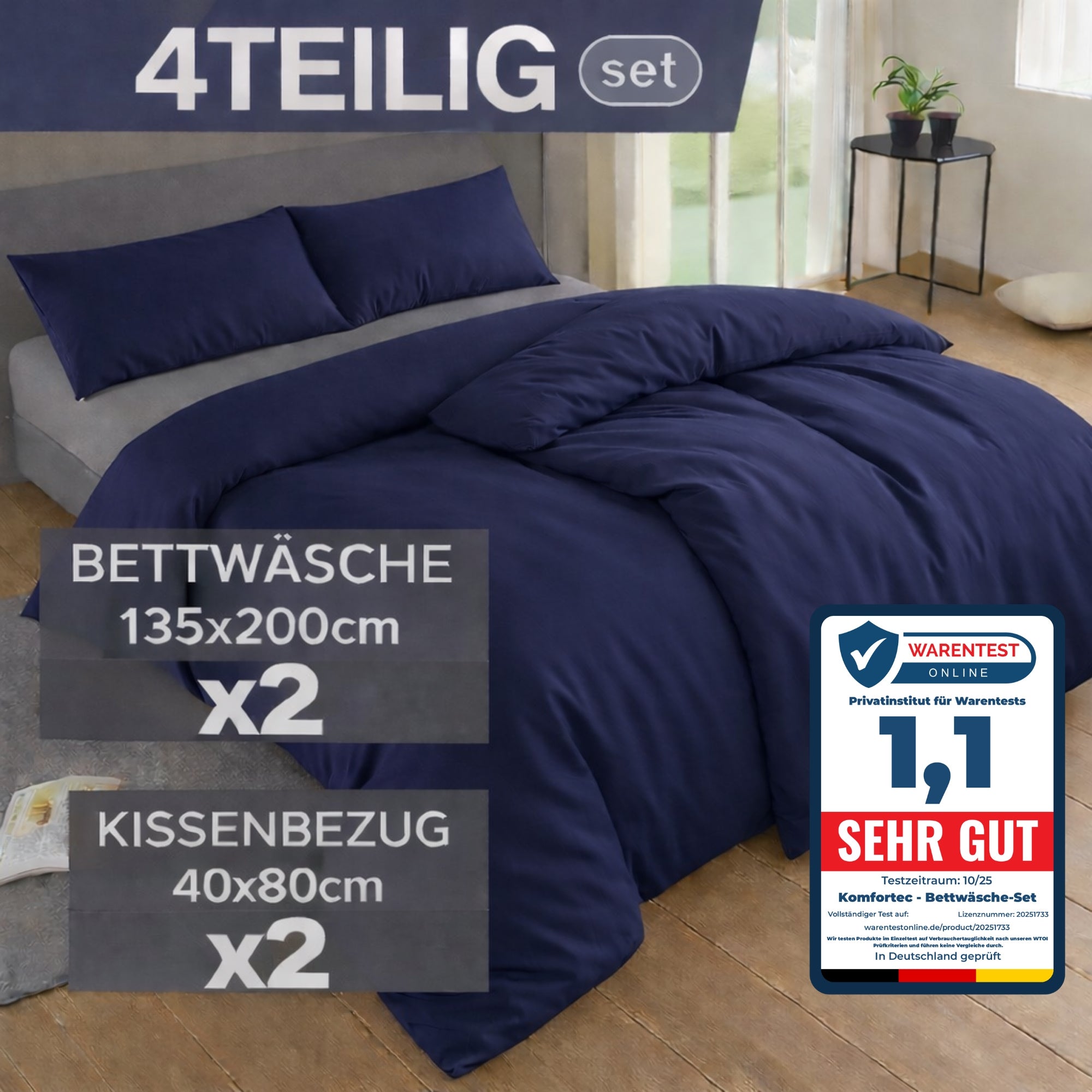 Bettbezug-Set, 220 cm * 200 cm für Schlafzimmer – Detailansicht 40