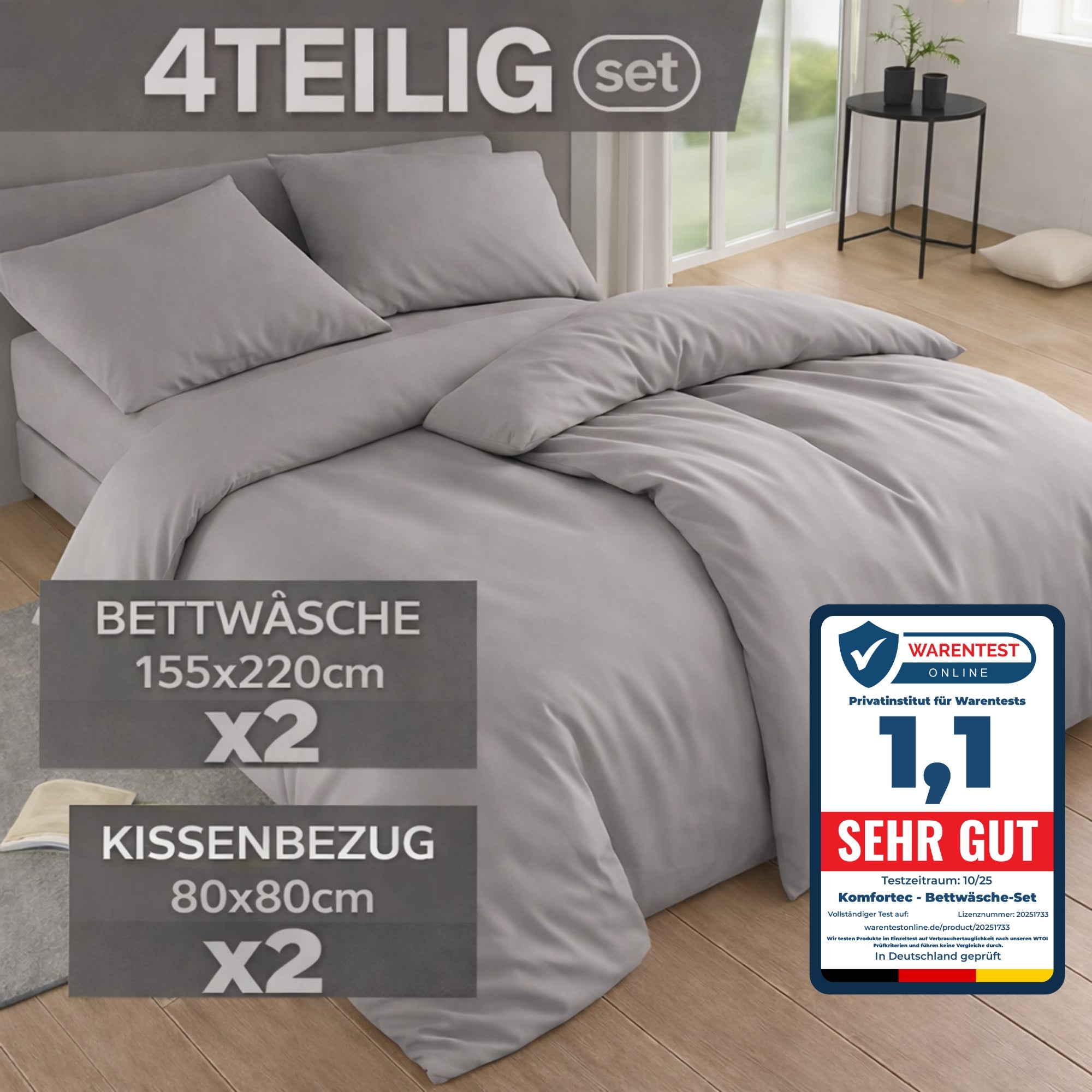 Bettbezug-Set, 220 cm * 200 cm für Schlafzimmer – Detailansicht 45