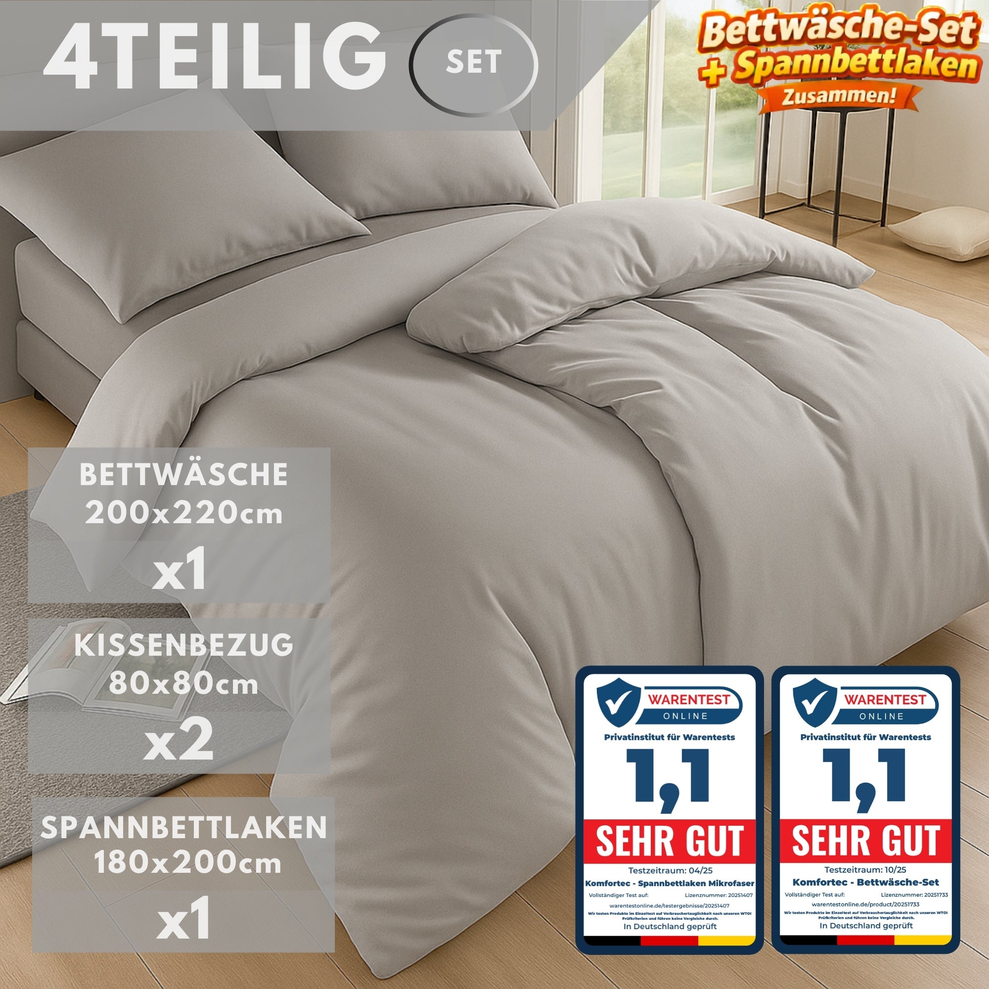 Bettbezug-Set, 220 cm * 200 cm für Schlafzimmer – Detailansicht 55
