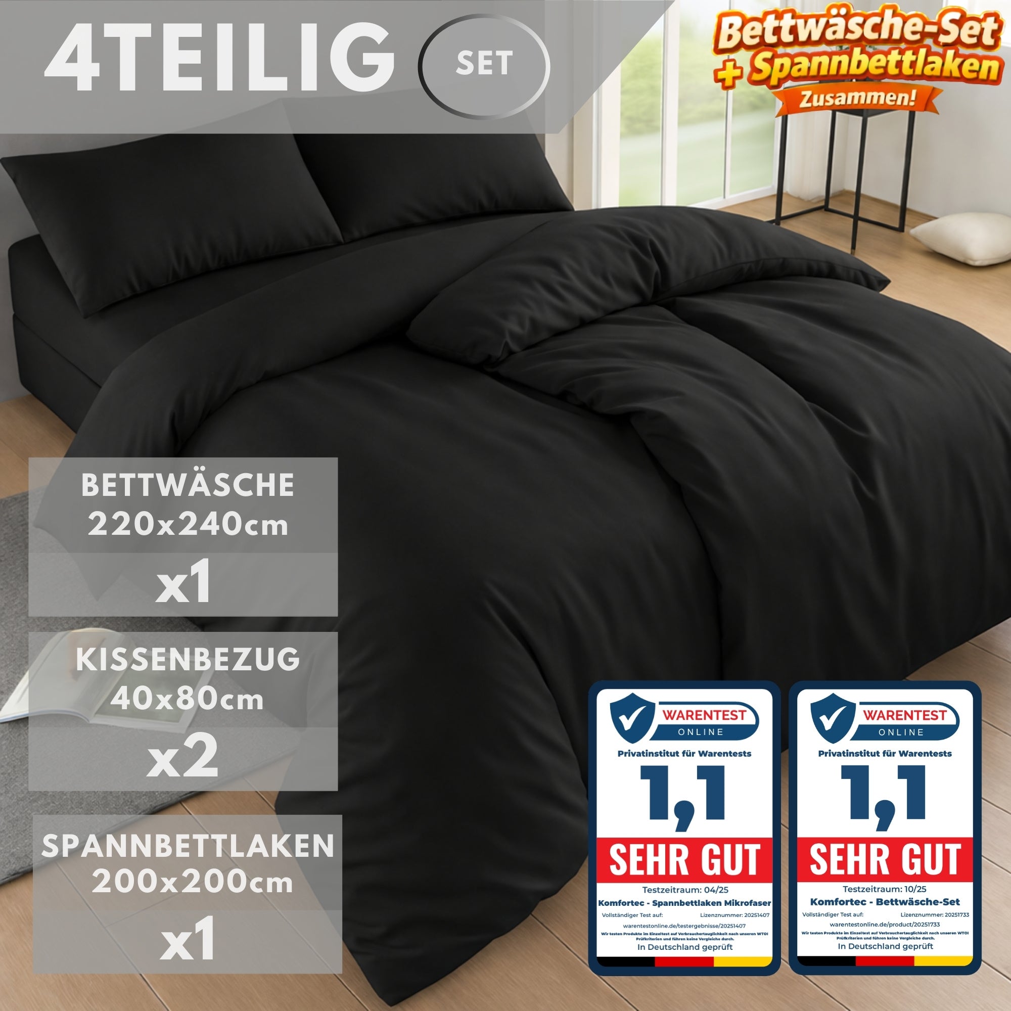 Bettbezug-Set, 220 cm * 200 cm für Schlafzimmer – Detailansicht 69