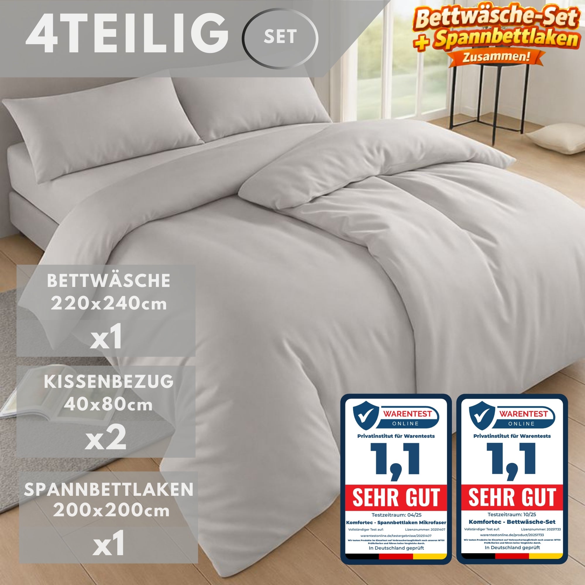 Bettbezug-Set, 220 cm * 200 cm für Schlafzimmer – Detailansicht 70