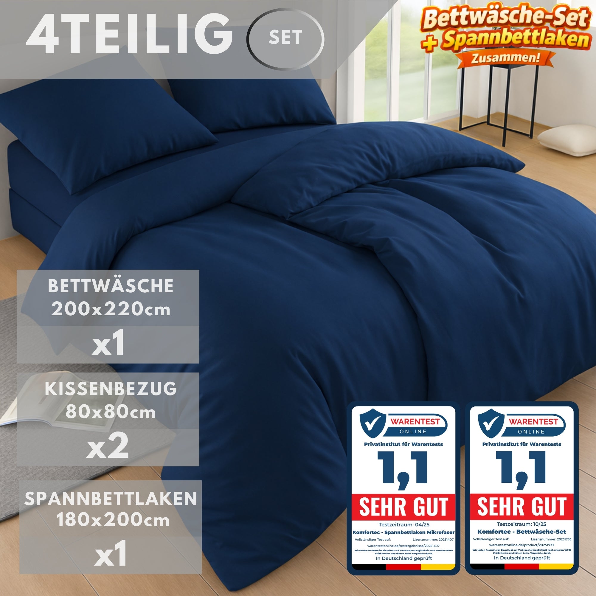 Bettbezug-Set, 220 cm * 200 cm für Schlafzimmer – Detailansicht 74