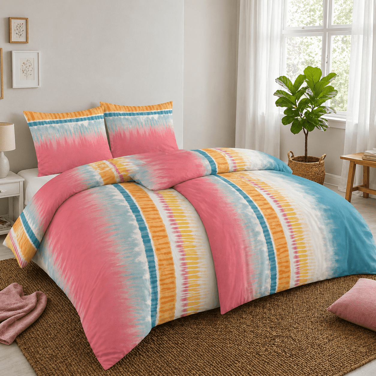 Bettbezug-Set, 2x Bettbezug + 2x Kissenbezug für Bett und Schlafzimmer – Hauptansicht
