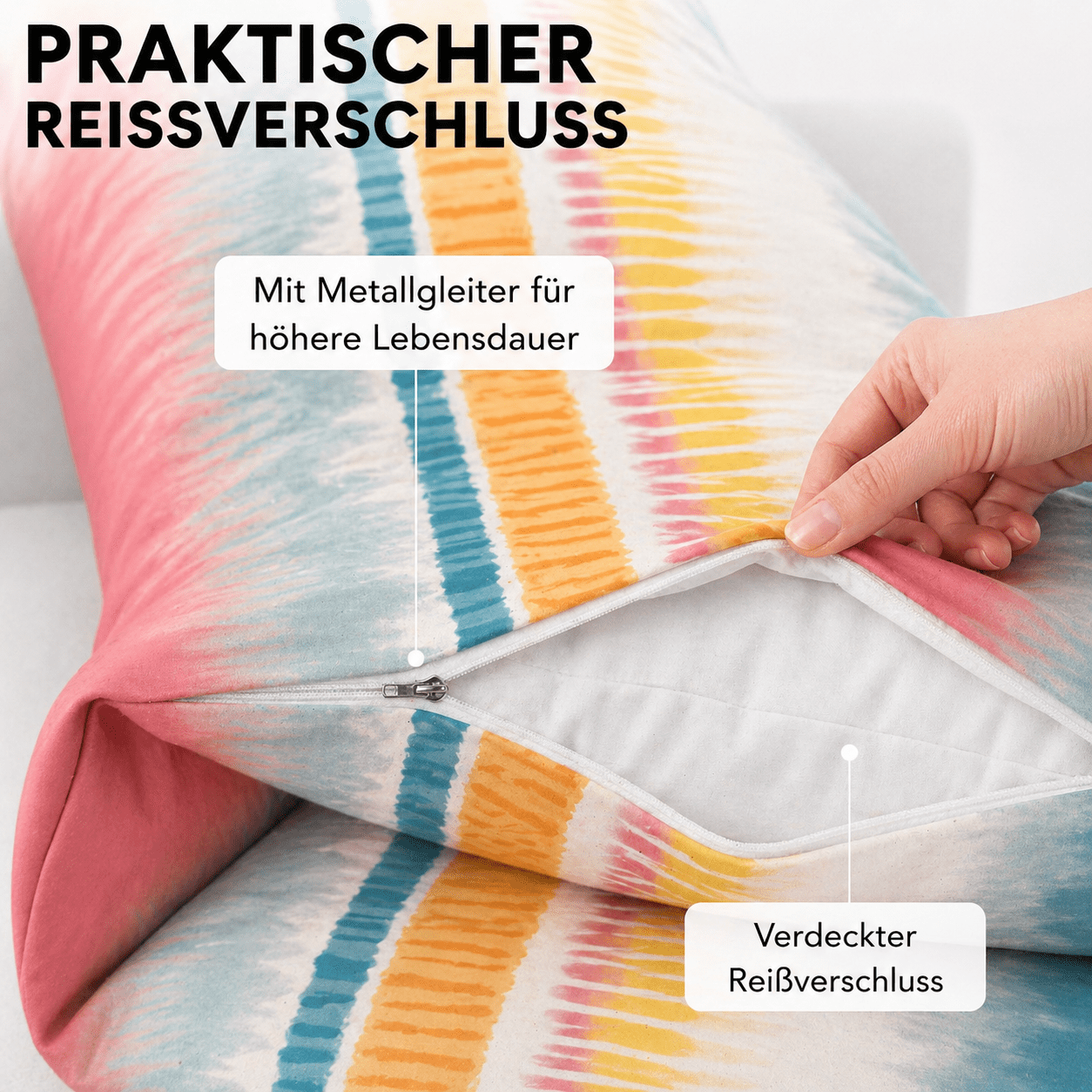 Bettbezug-Set, 2x Bettbezug + 2x Kissenbezug für Bett und Schlafzimmer – Detailansicht 4