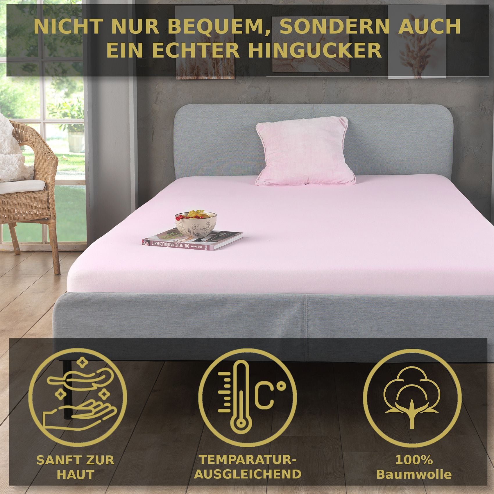 Bettbezug-Set, Bordeaux für Schlafzimmer – Detailansicht 47