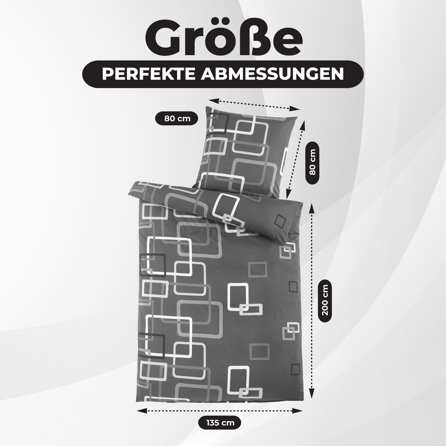 Bettbezug-Set, GRAUE-BOX für Schlafzimmer – Detailansicht 3